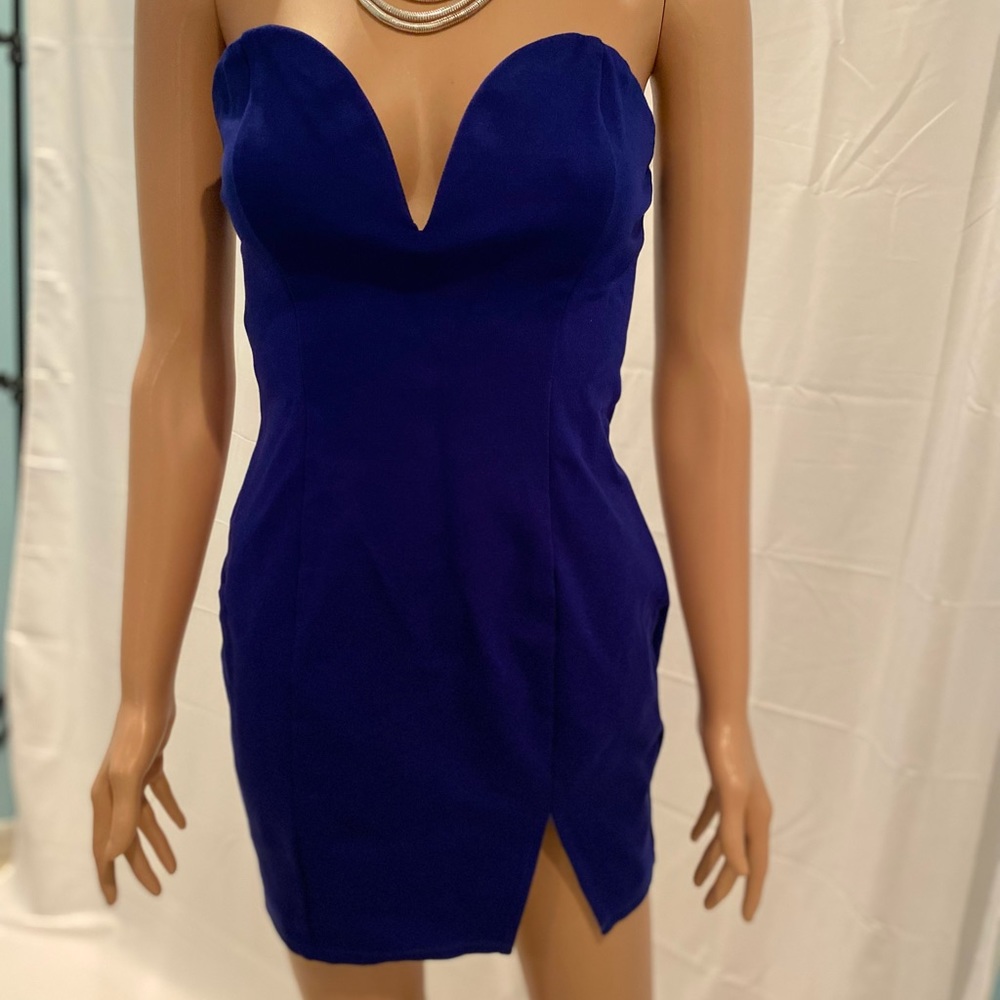 V-Front Bustier Dress in Navy